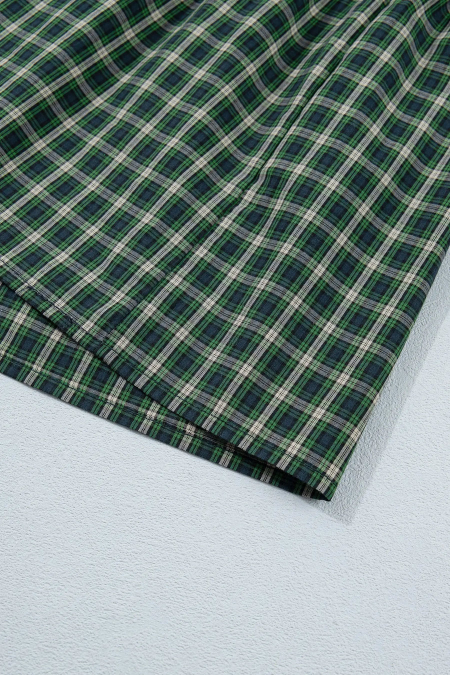 Plaid Square Neck Shirred High Waist Ruffle Hem Dress — styled flat lay | Fashionfitz UK
