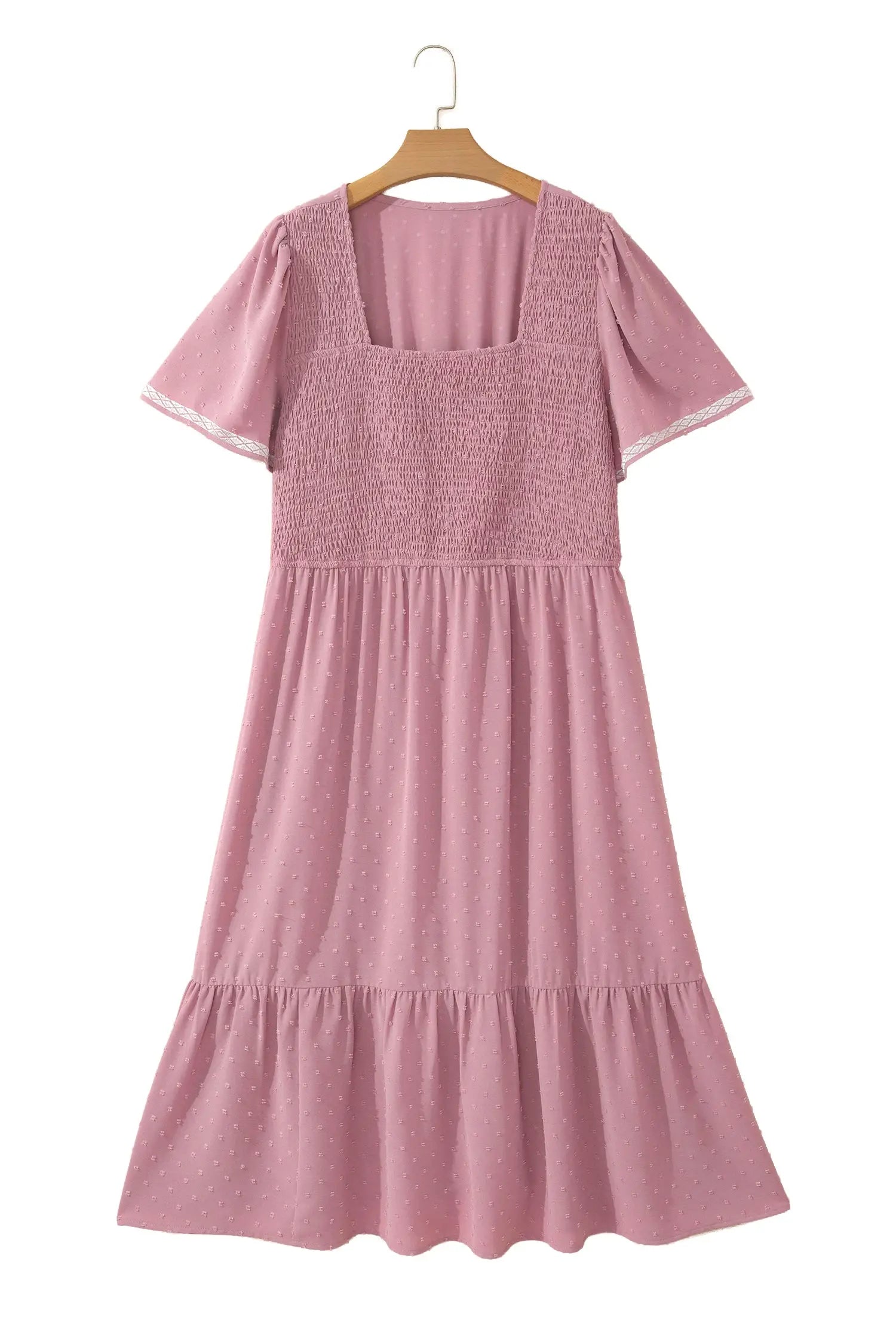 Curve swiss dot smocked midi dress dresses