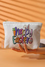 Women's Easter printed corduroy makeup bag front view