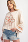 Beige Flower Patch Graphic Top