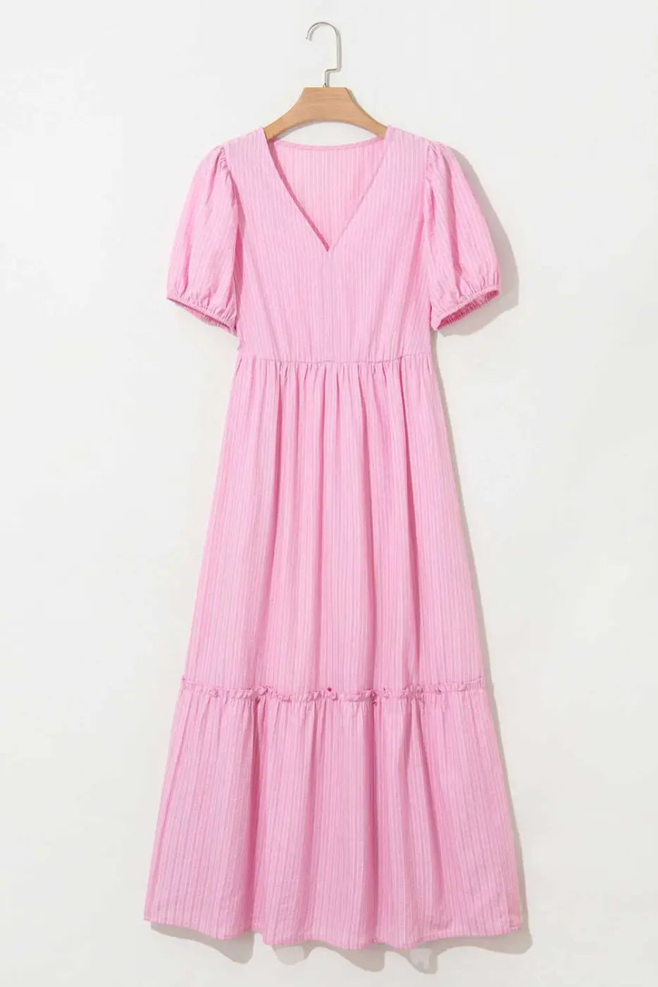 Romantic pink stripe maxi dress dresses