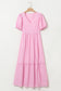 Romantic Pink Stripe Maxi Dress