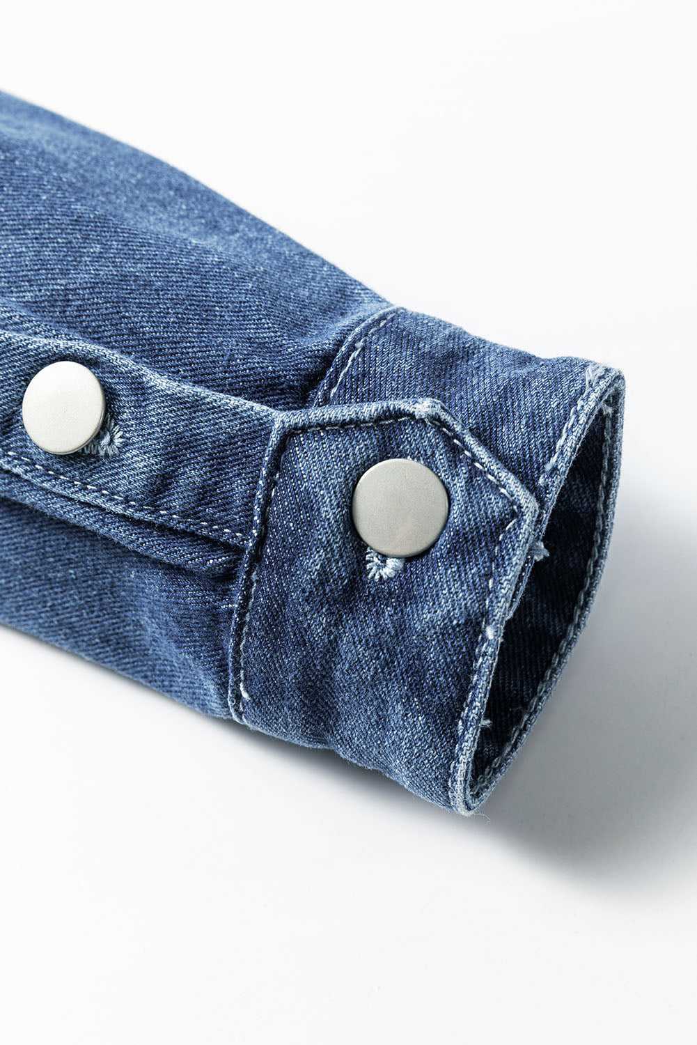 Light Wash Frayed Denim Duster