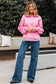 Embroidered Flower Snap Sweatshirt