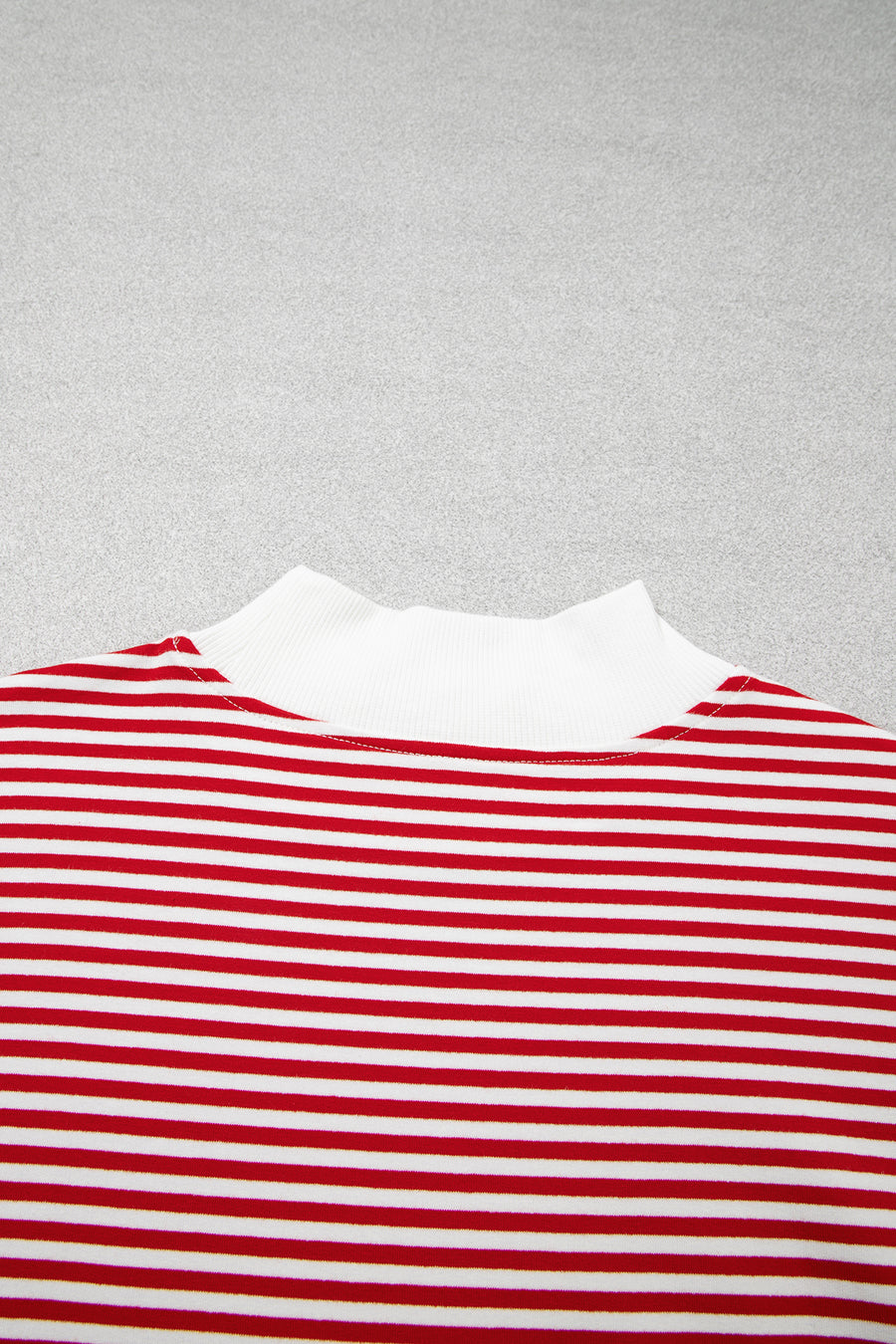Striped Oversized Mock Neck Sweatshirt Shorts Set Women UK