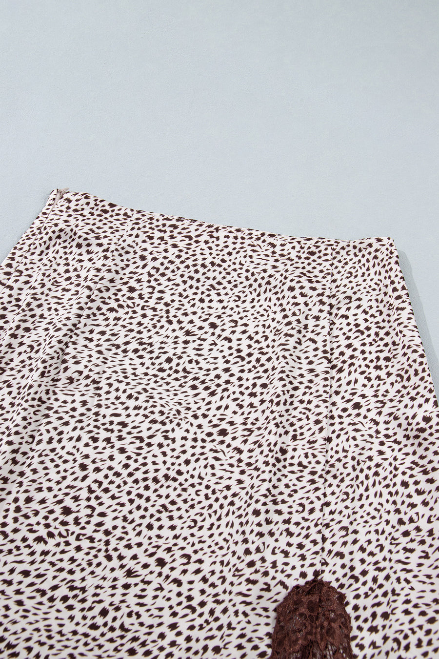 Cheetah Print Lace Trim Split Maxi Skirt Western Women UK