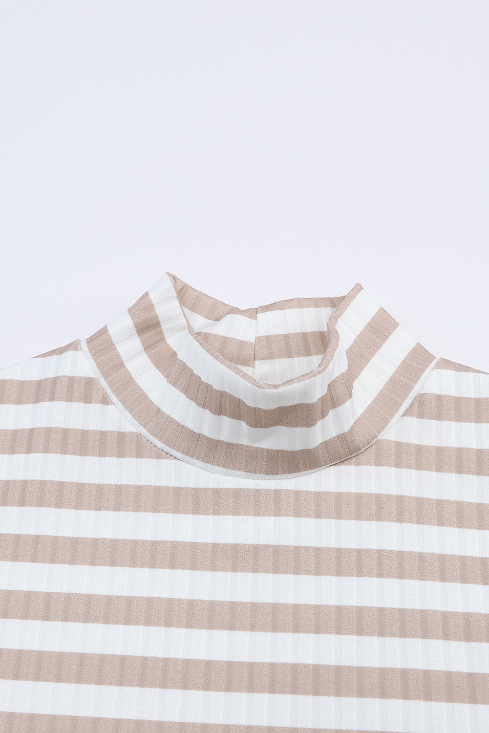 Striped Textured Knit Long Sleeve Tee