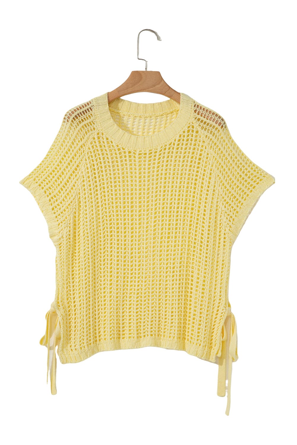 Short Sleeve Sweaters Soft Hue Crochet Top