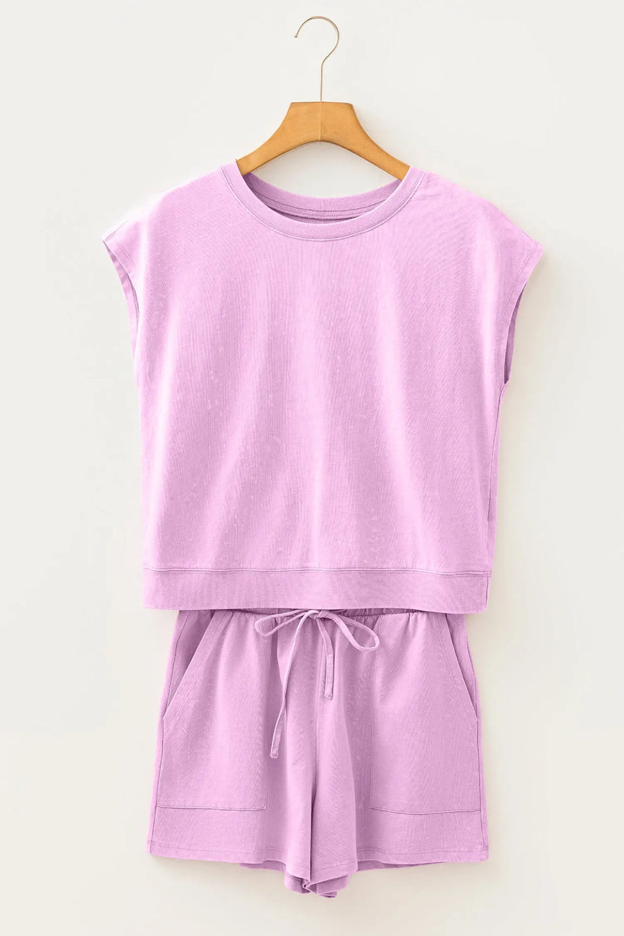 Mineral Wash Cotton Short Set Women UK — back view | Fashionfitz UK