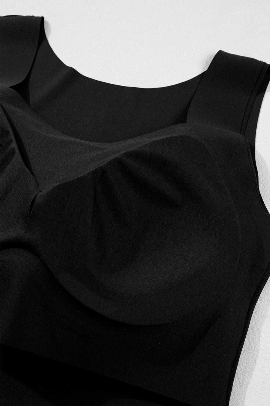 Wide Strap Splicing Athleisure Square Neck Tank Top Women UK