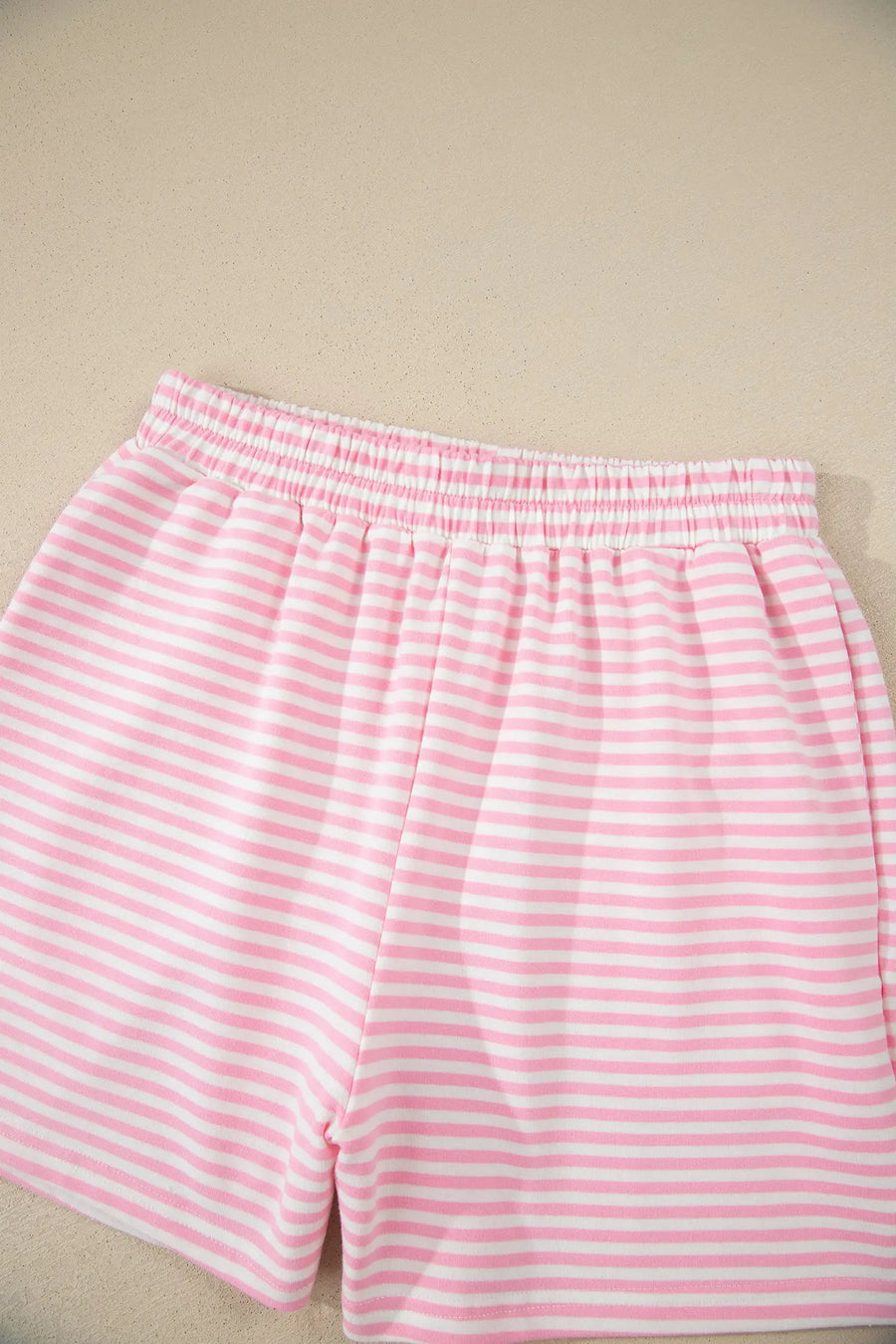 Stripe oversize mock neck sweatshirt & shorts co-ord set outfit sets