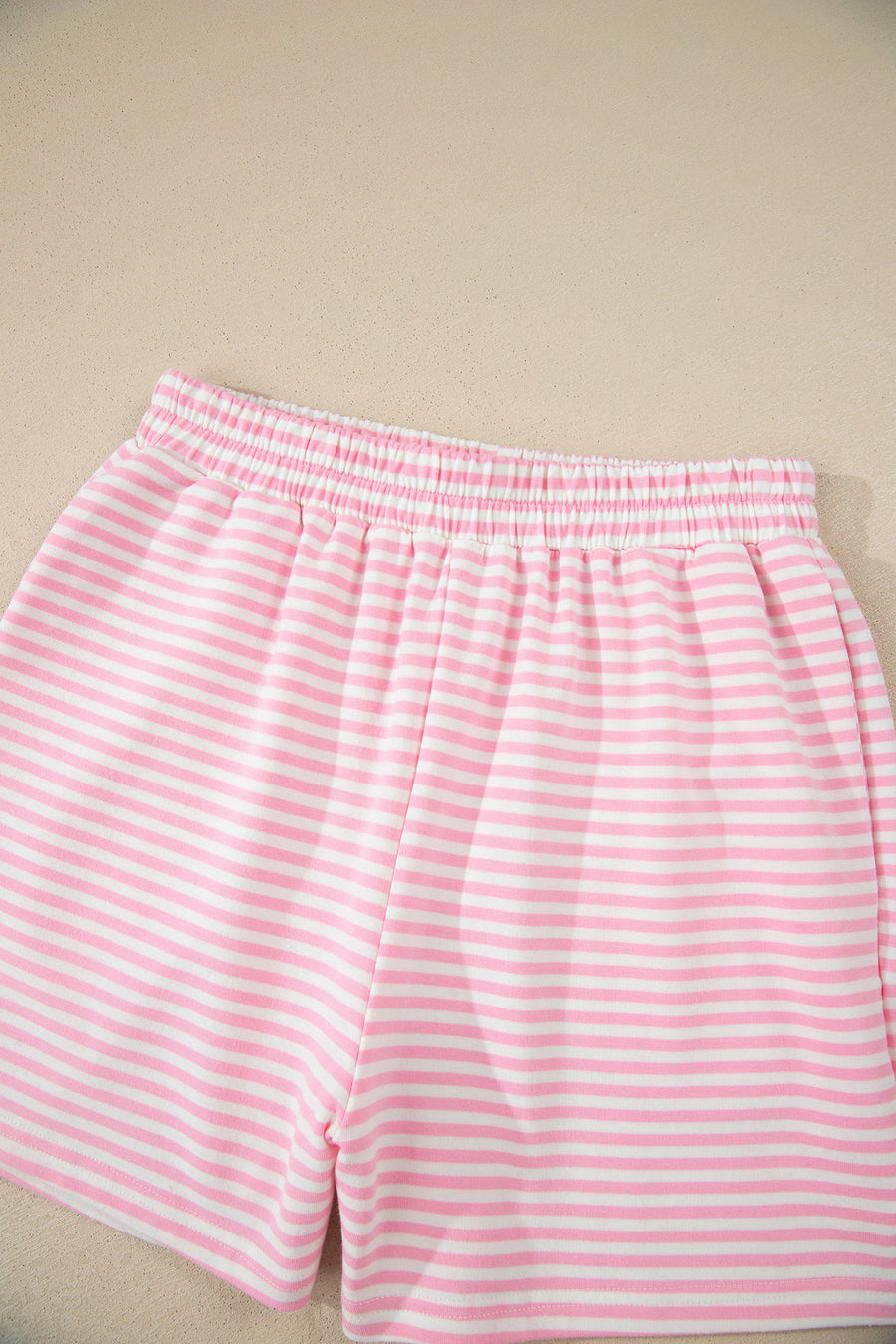 Stripe Oversize Mock Neck Sweatshirt & Shorts Co-Ord Set
