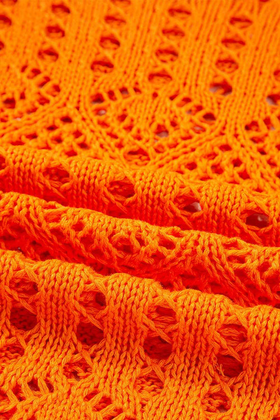 Carrot Crochet Scallop Edge Sweater