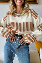 Loose Fit Striped Jumper – Two-Tone