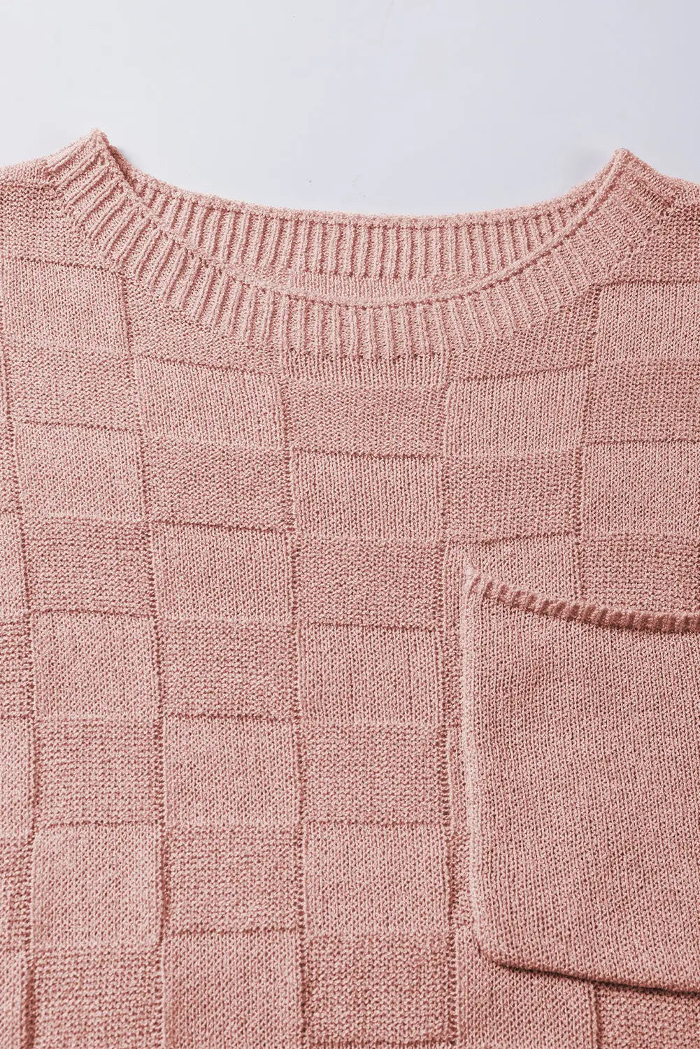 Lattice short sleeve sweater - pink sweaters