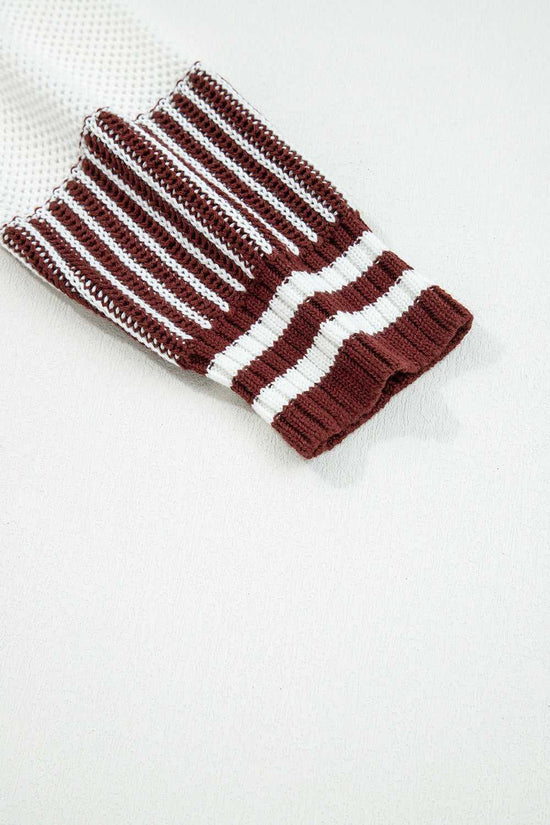 Loose Fit Striped Jumper – Two-Tone