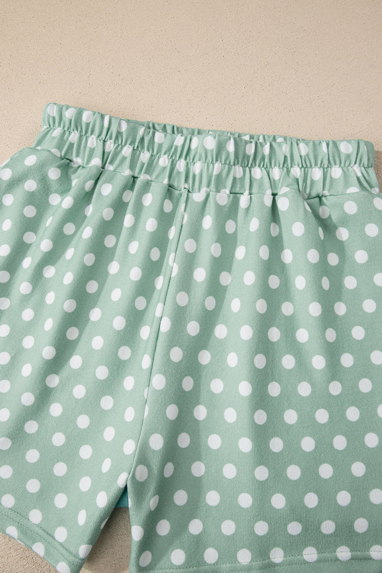 Polka Dot Print Round Neck Short Sleeve Top & Shorts Co-Ord Set