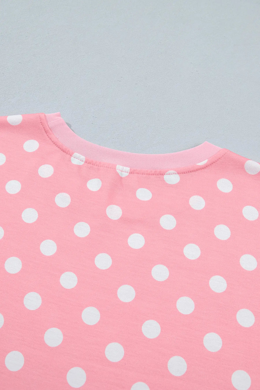 Polka Dot Oversized Top & Drawstring Shorts Set Women UK — fabric texture detail | Fashionfitz UK