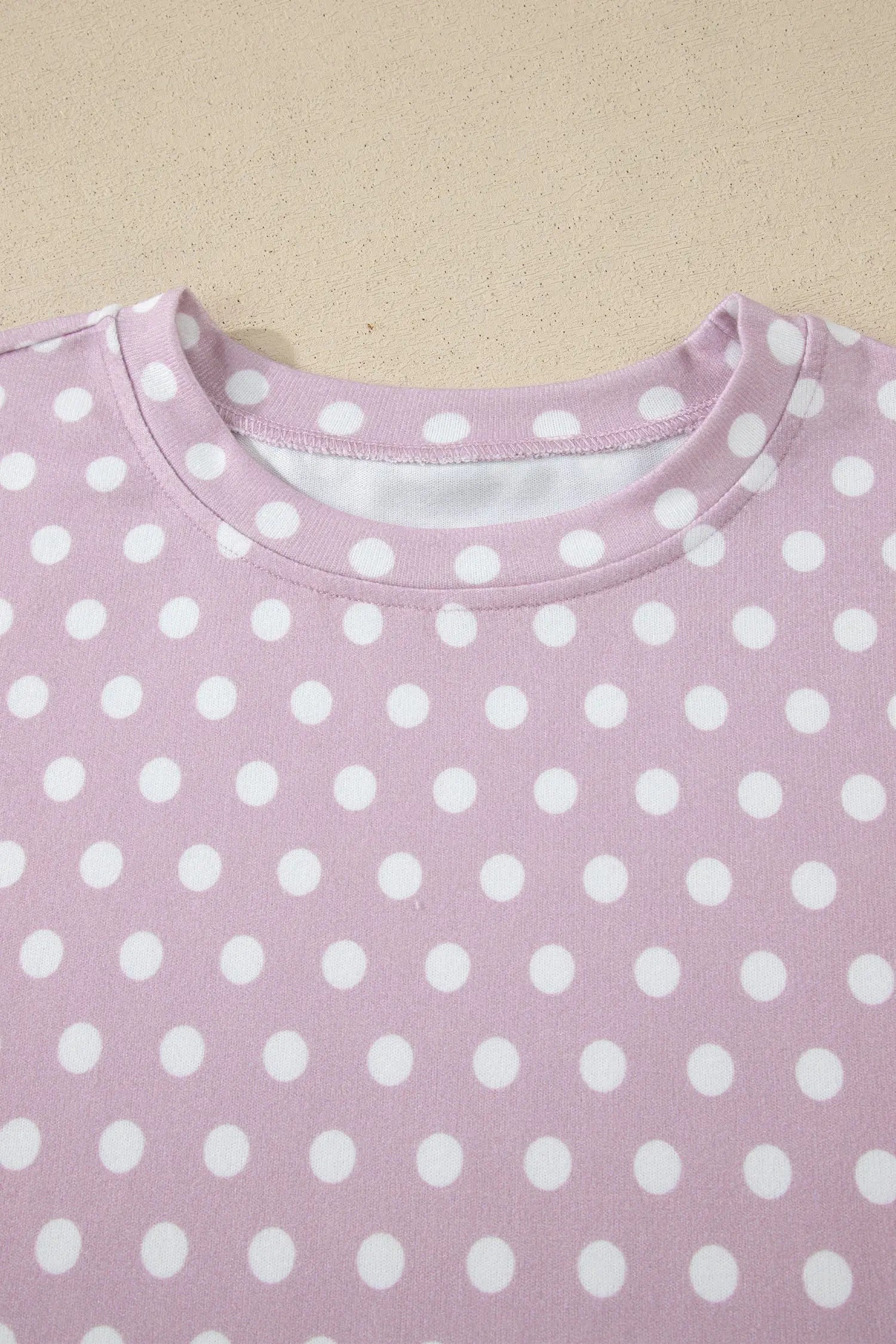 Polka dot print round neck short sleeve top & shorts co-ord set outfit sets