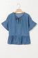 Dusk Denim Ruffled Peplum Top - Fashionfitz