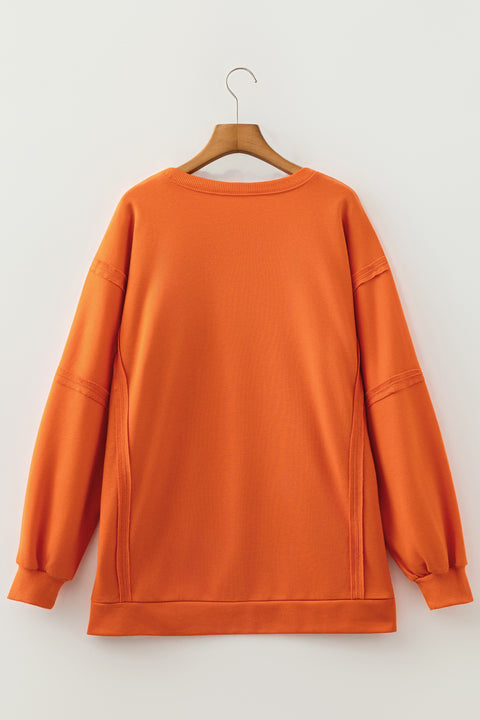 Halloween Witchy Plaid Slogan Embroidered Tunic Top