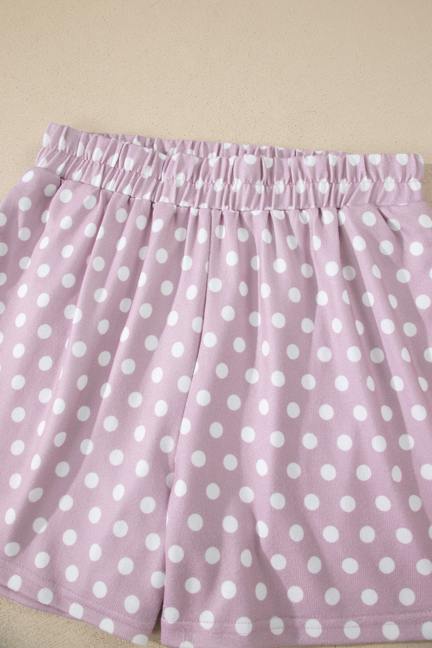 Polka Dot Print Round Neck Short Sleeve Top & Shorts Co-Ord Set