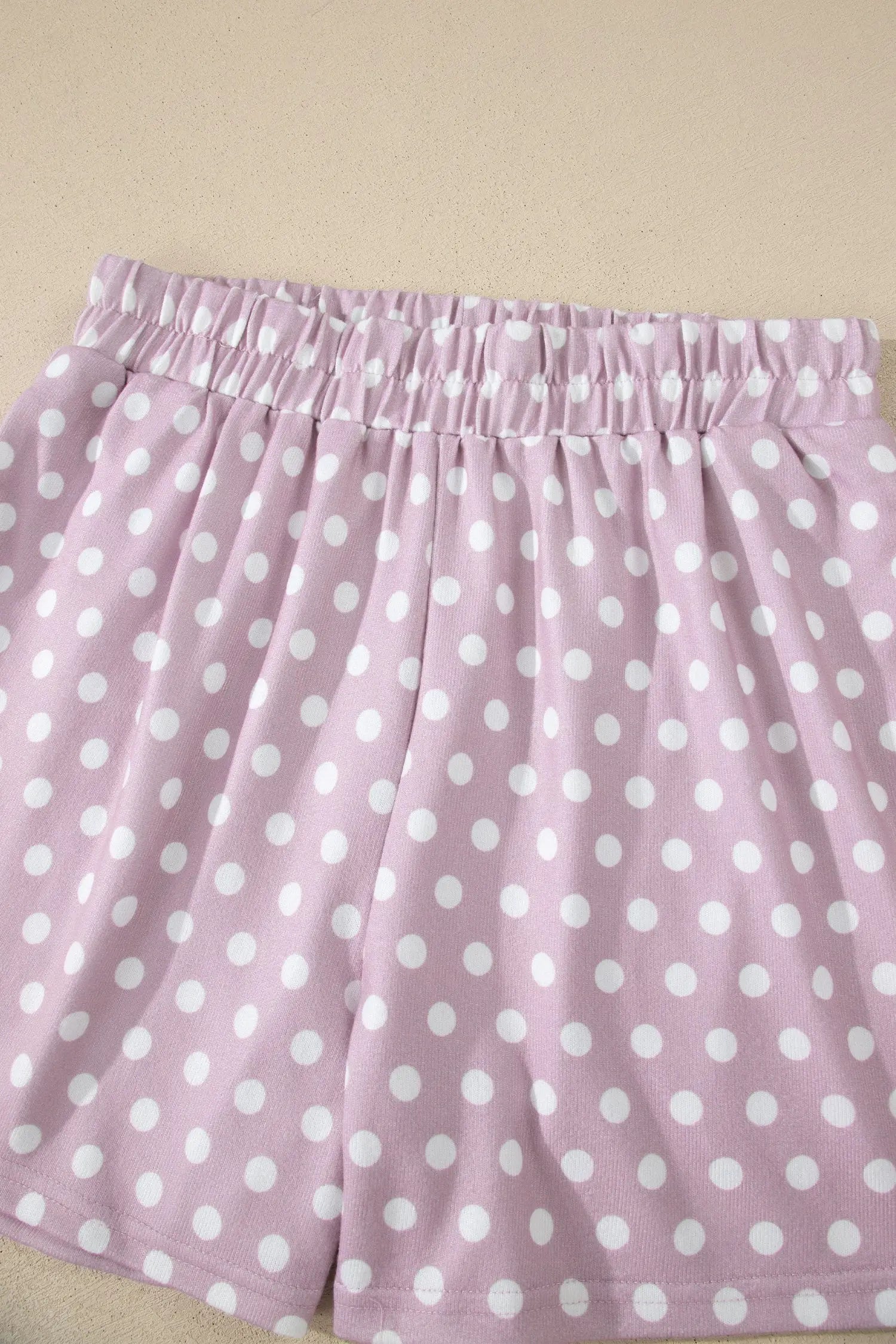 Polka dot print round neck short sleeve top & shorts co-ord set outfit sets