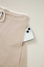 Cropped Top Drawstring Skirt Set