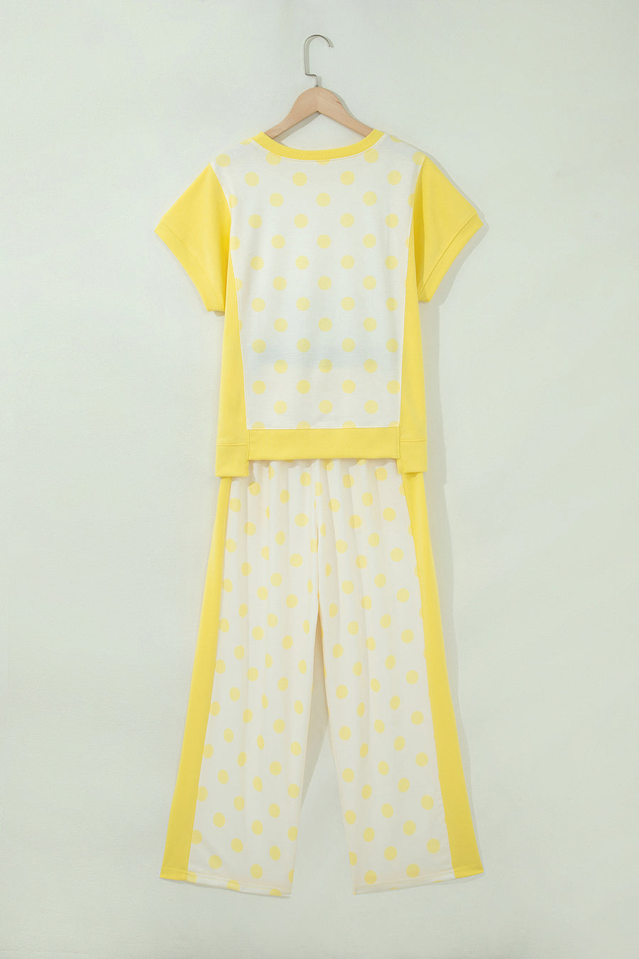 Colour Block Polka Dot Wide Leg Pant Set Women UK