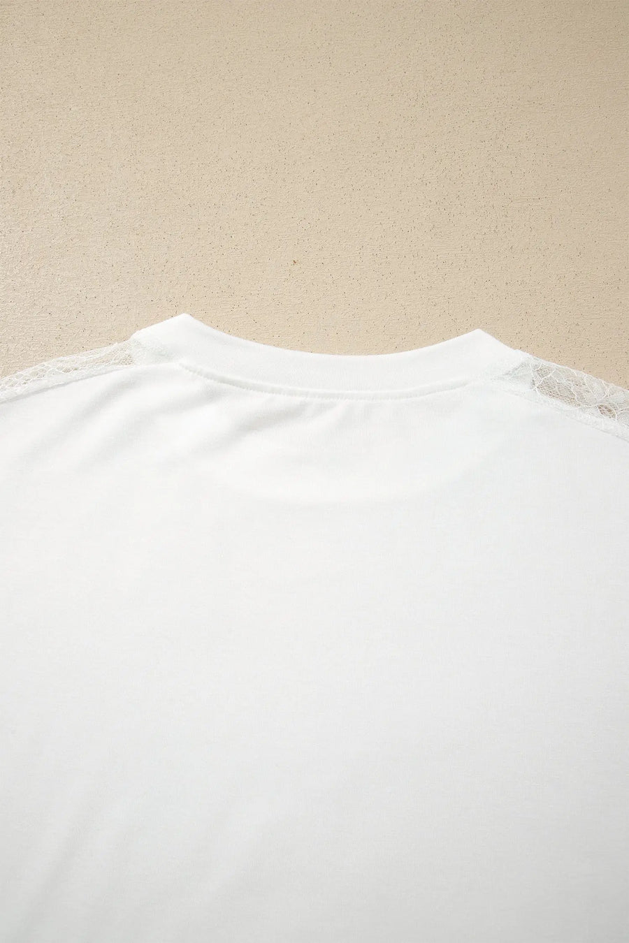Sheer Lace Splicing Long Sleeve Shift Top Women UK — styled flat lay | Fashionfitz UK