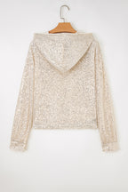 Apricot Sequin Hooded Top - Night Out