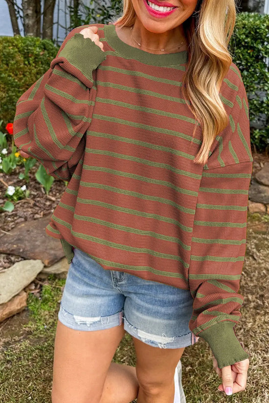 Stripe hug sweater - stylish loose fit | cozy design