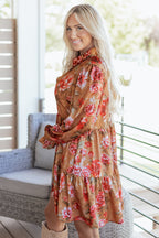 Retro Floral Ruffle Mini Dress