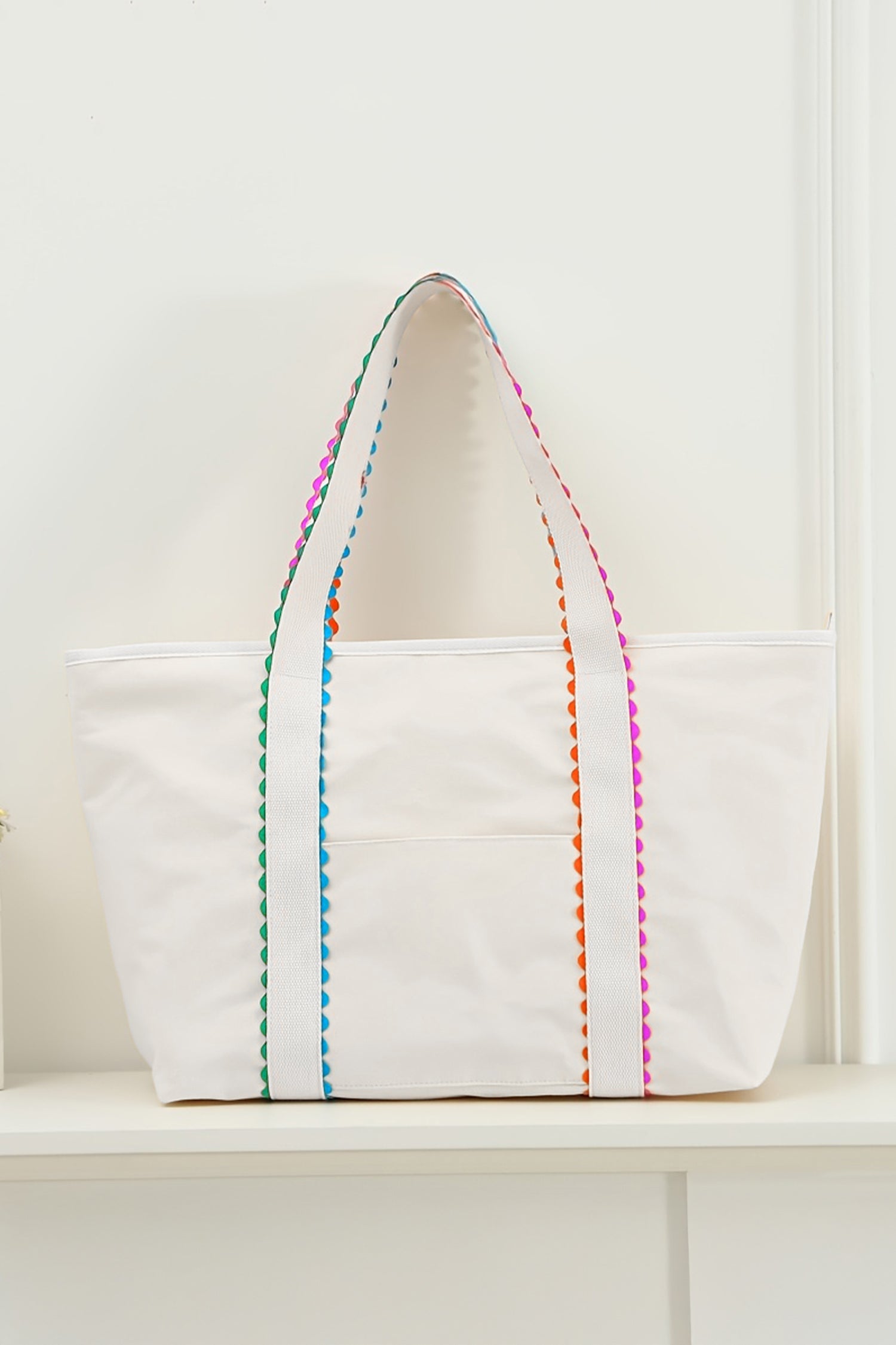 Ricrac Detail Canvas Tote Bag Women UK | Colourful