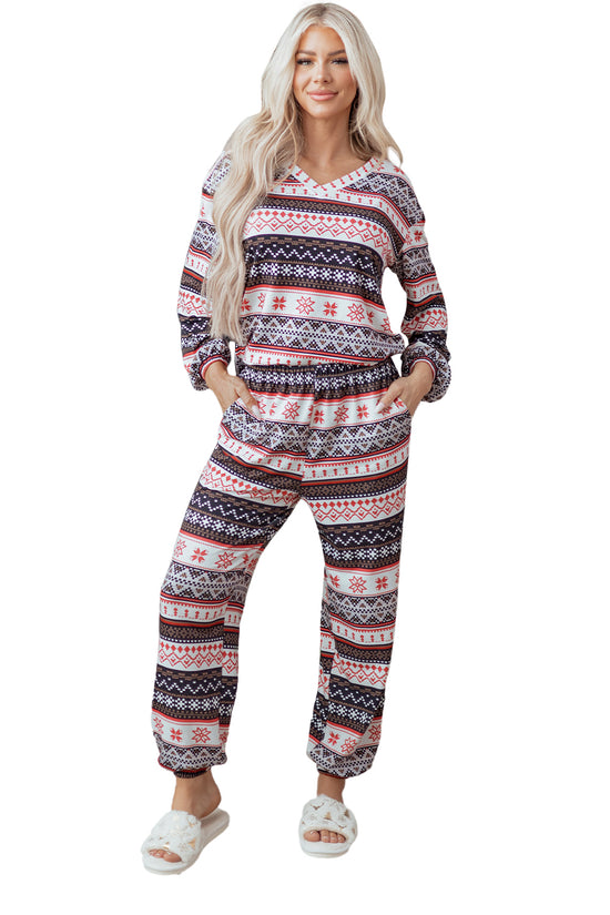 Women's Christmas Comfort Lounge Set in Black