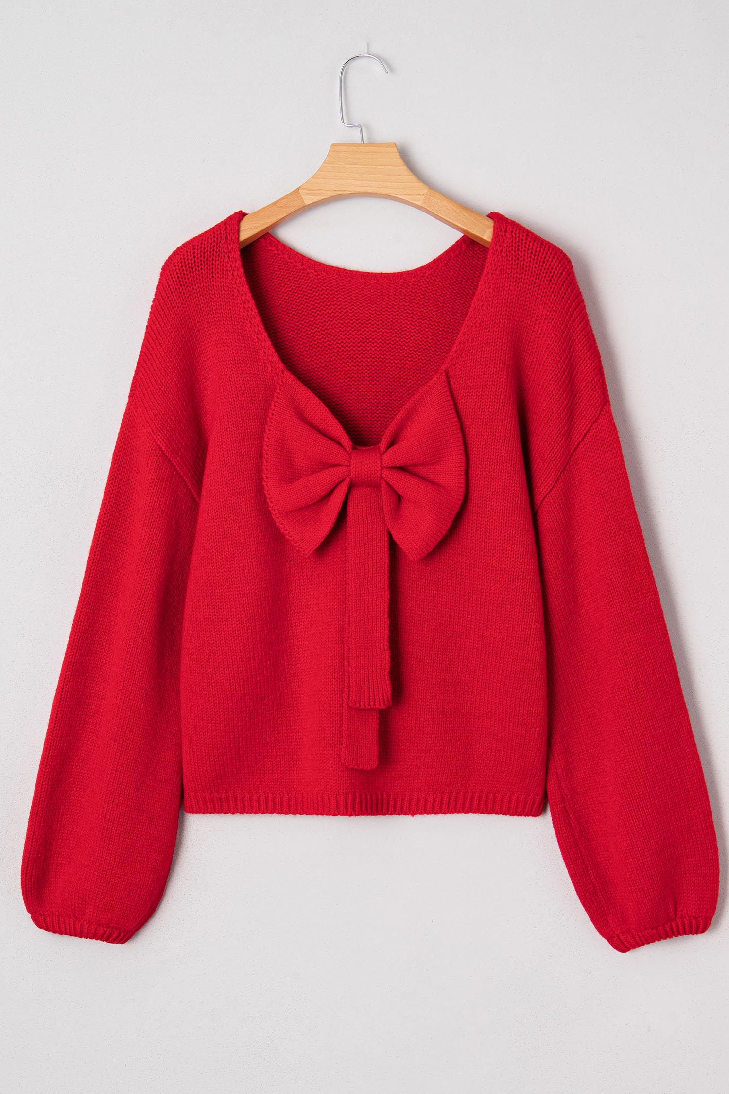 Festive Bow‑Back Backless Jumper