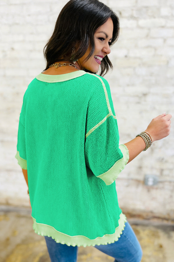 Twist Ribbed Asymmetric Hem Drop Shoulder Tee Women UK