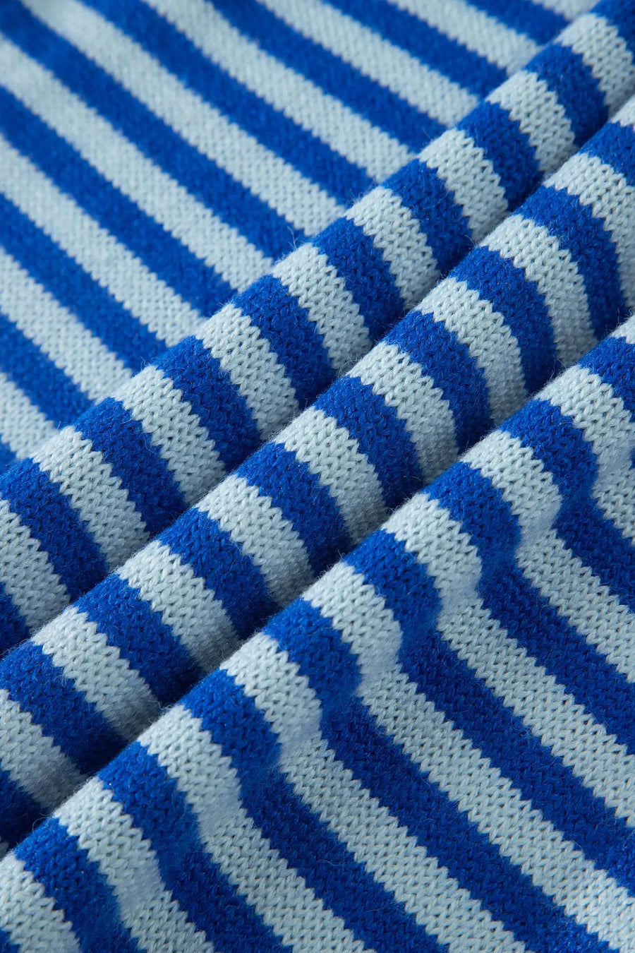 Blue Stripe Half Sleeve Knit Button Cardigan Women UK — front view third colourway | Fashionfitz UK