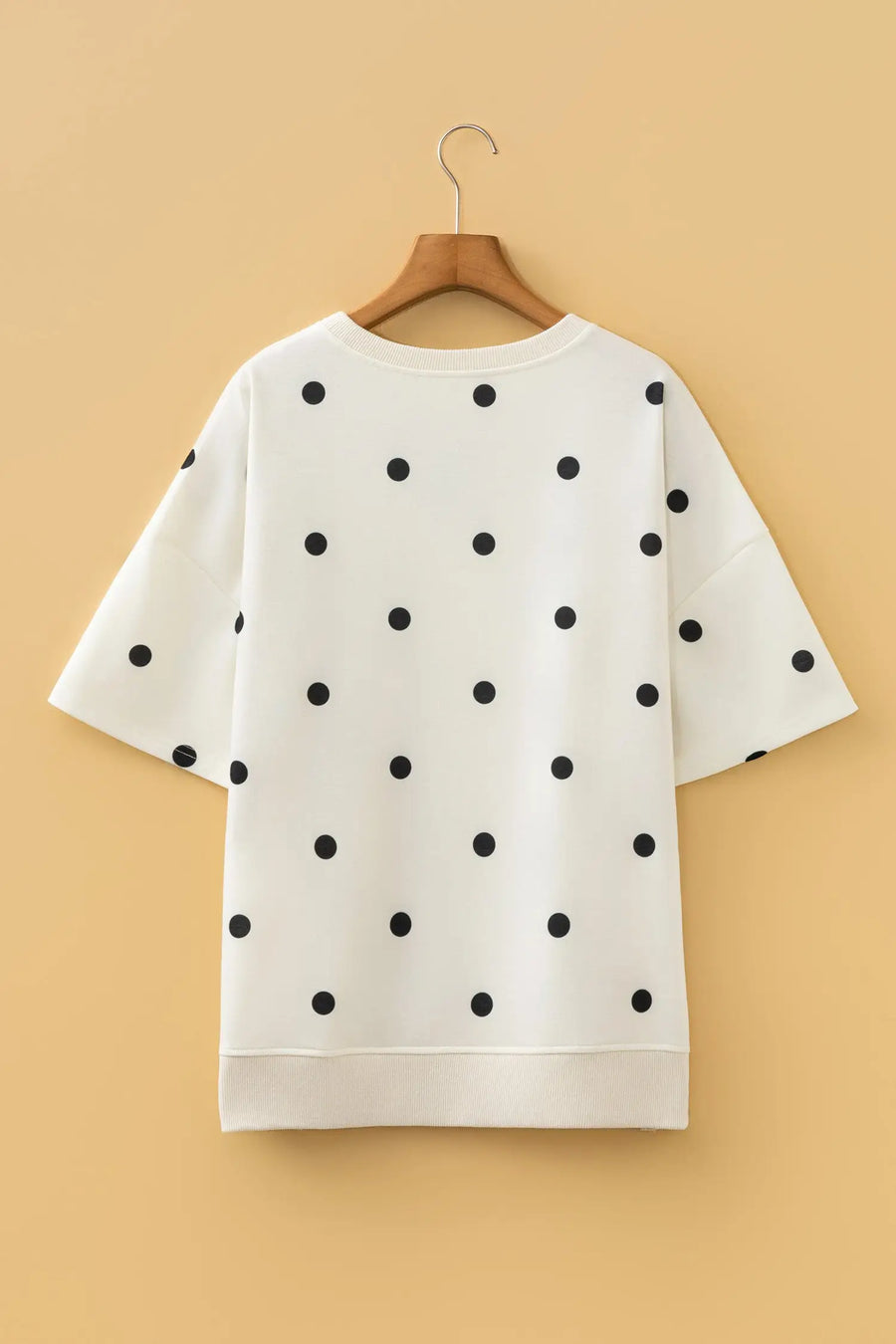 Polka Dot Crossed Seam Detail Oversized Tee Women UK