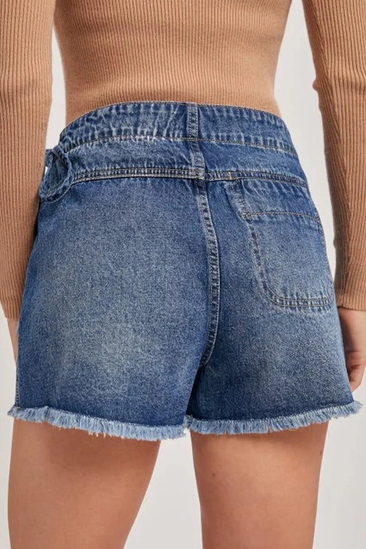 Ashleigh blue wrapped tied waist denim skort bottoms