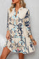 Tribal Print Bracelet Sleeve Buttoned Mini Dress - Fashionfitz