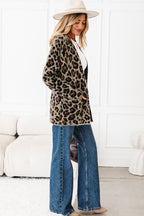 Brown Leopard Open Cardigan
