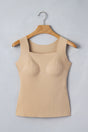 Wide strap splicing athleisure square neck tank top front view | Fashionfitz UK