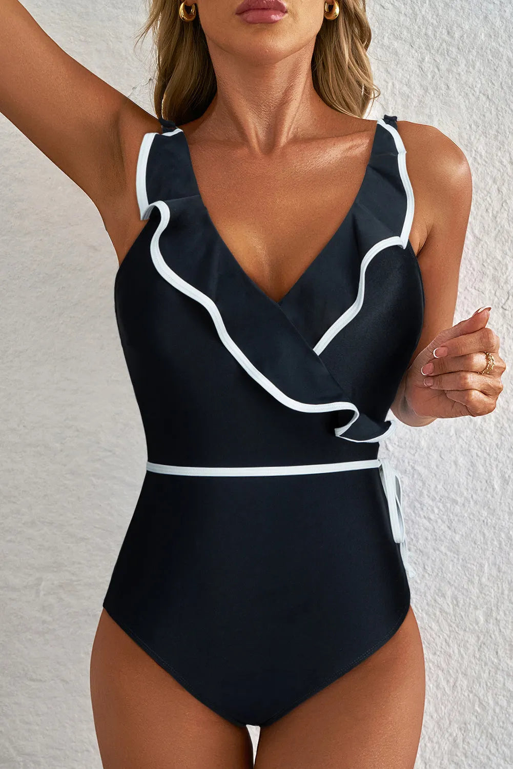 Ruffled One Piece Swimsuit - Fashionfitz