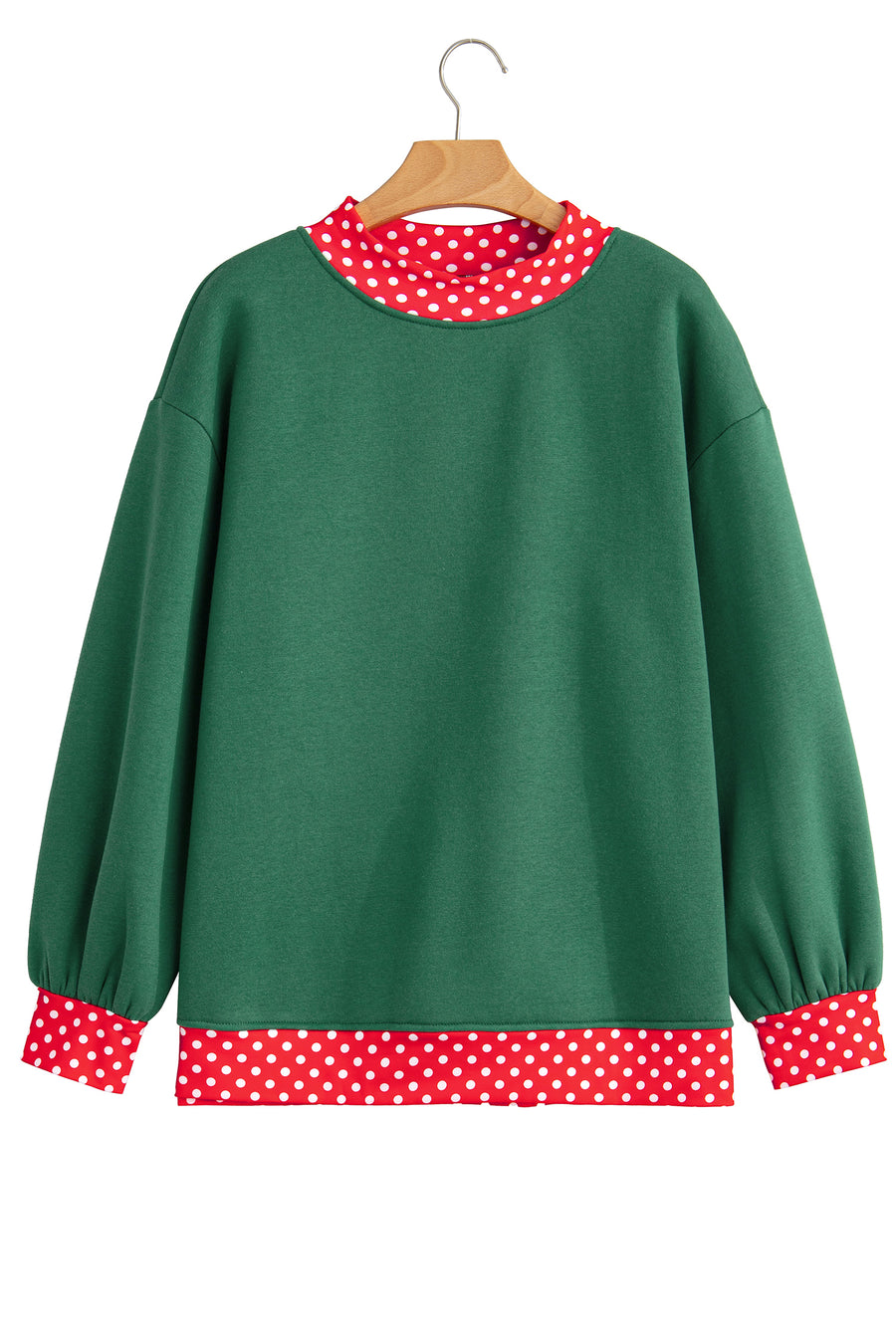 Pink Polka Dot Colour Block Oversized Sweatshirt Women UK