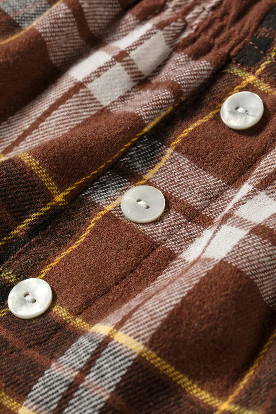 Plaid Button Front Elastic Waist Shorts