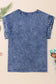 Denim Top - Dusk Blue Acid Wash Pearl Embellishments - Fashionfitz