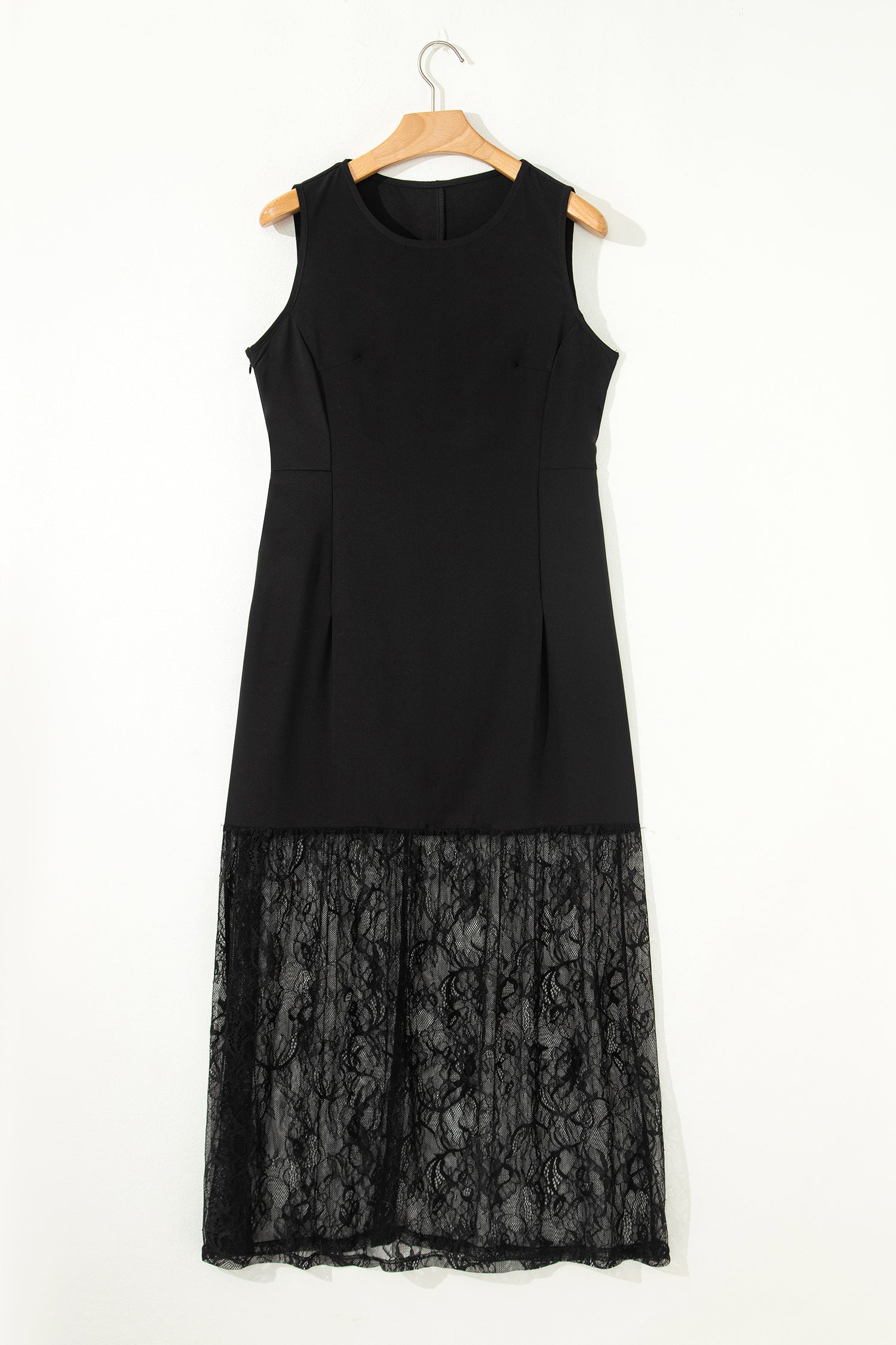 Black Lace Maxi Dress | Sleeveless Floral Lace Dress