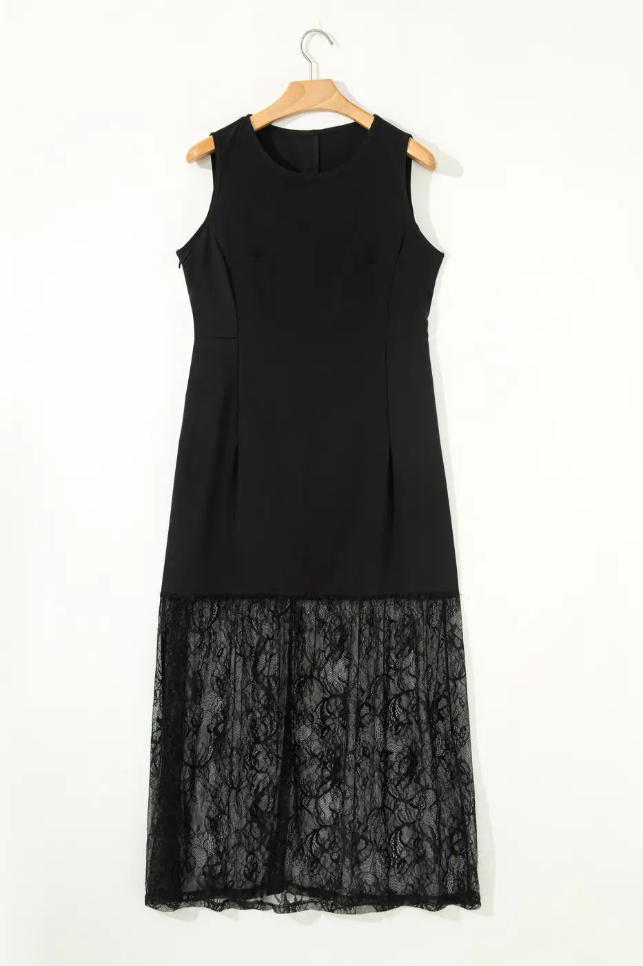 Black lace maxi dress women | elegant sleeveless