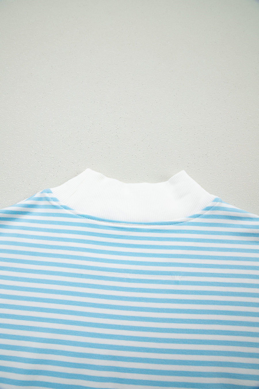 Stripe Oversize Mock Neck Sweatshirt & Shorts Co-Ord Set — fabric texture detail | Fashionfitz UK